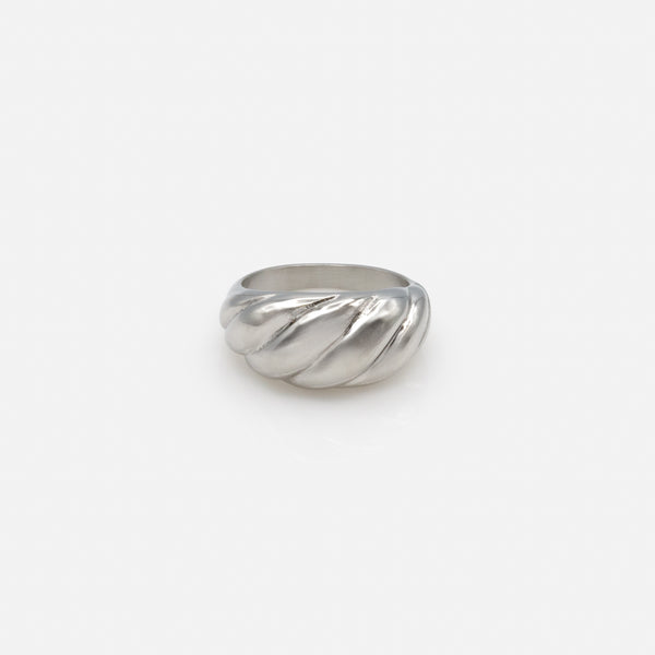 Charger l'image dans la galerie, Bague croissant argenté en acier inoxydable