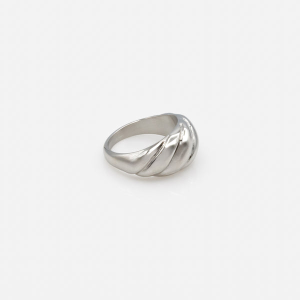 Charger l'image dans la galerie, Bague croissant argenté en acier inoxydable