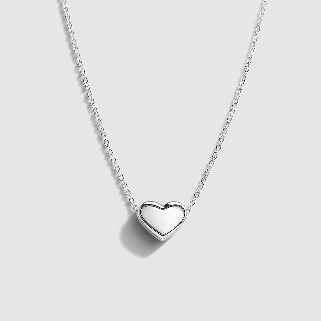 Collier chaîne chunky motif cœur argenté en acier inoxydable