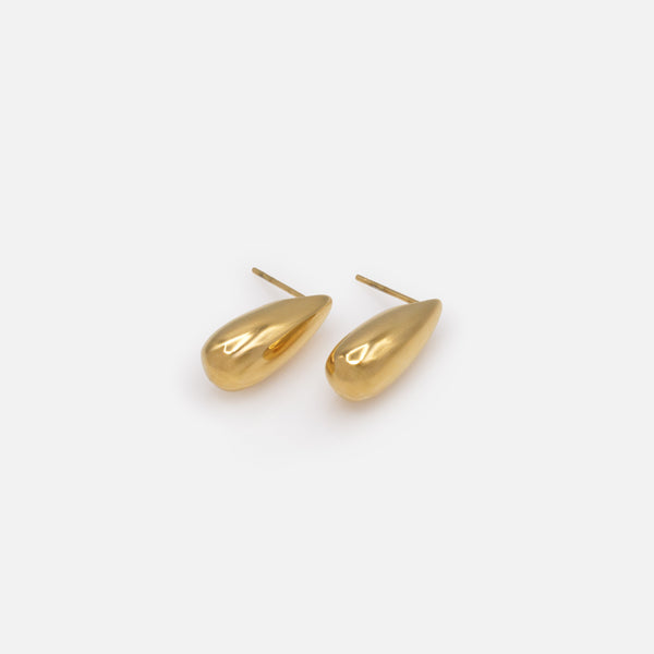 Charger l'image dans la galerie, Boucles d'oreilles dorées en forme de goutte en acier inoxydable