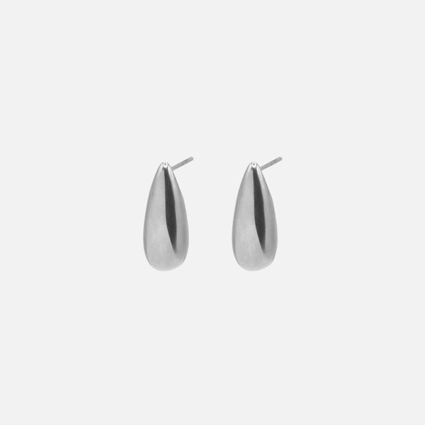 Charger l'image dans la galerie, Boucles d'oreilles argentées en forme de goutte en acier inoxydable