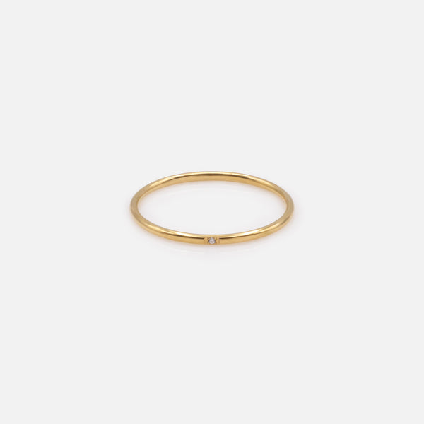 Load image into Gallery viewer, Fine gold-plated stainless steel ring with delicate cubic zirconia