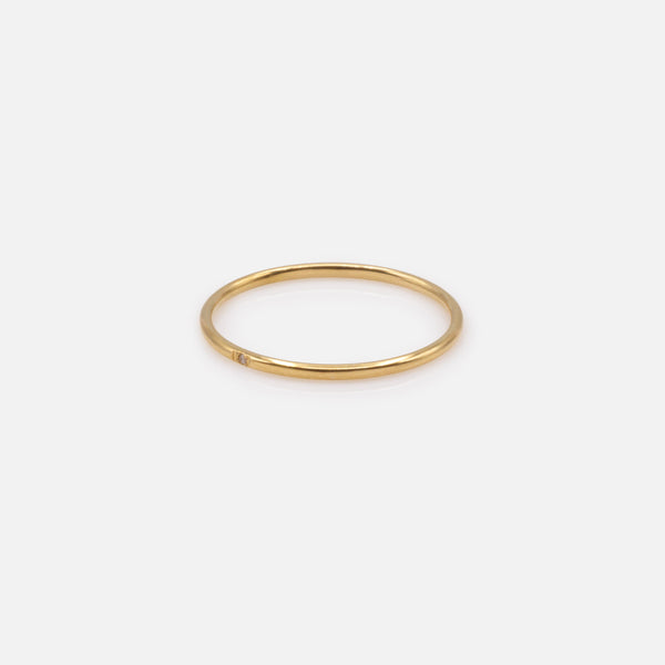 Load image into Gallery viewer, Fine gold-plated stainless steel ring with delicate cubic zirconia
