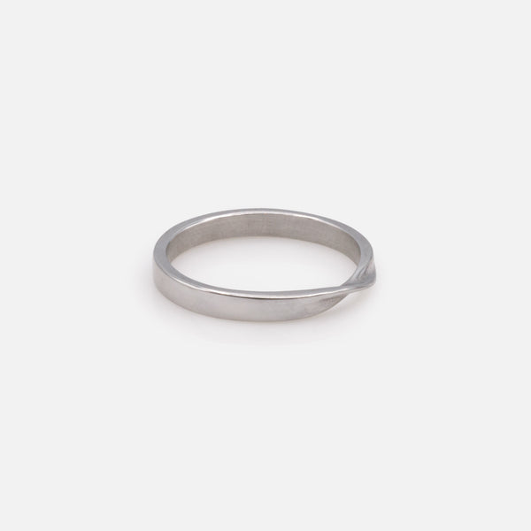 Load image into Gallery viewer, Silver ring with stainless steel twist