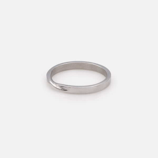 Load image into Gallery viewer, Silver ring with stainless steel twist