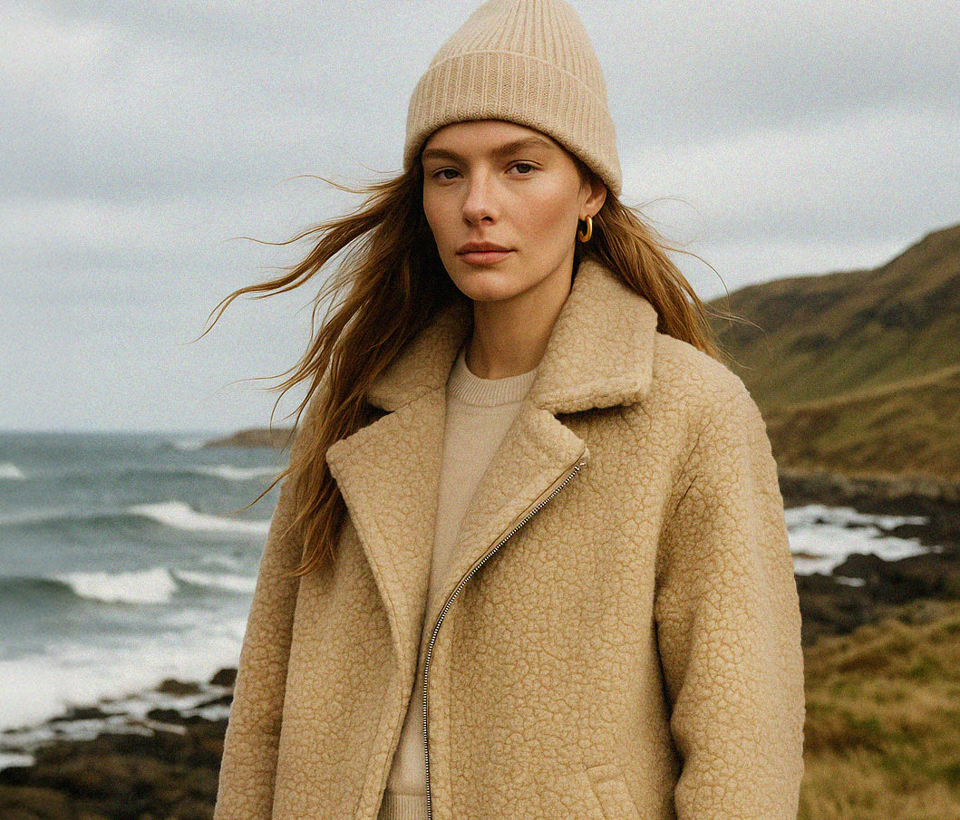 Ivory small-knit beanie