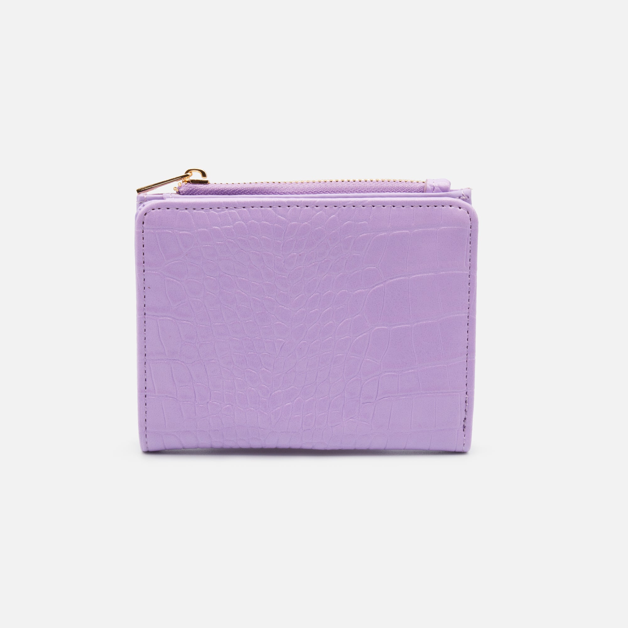 Portefeuille lilas motif peau de crocodile