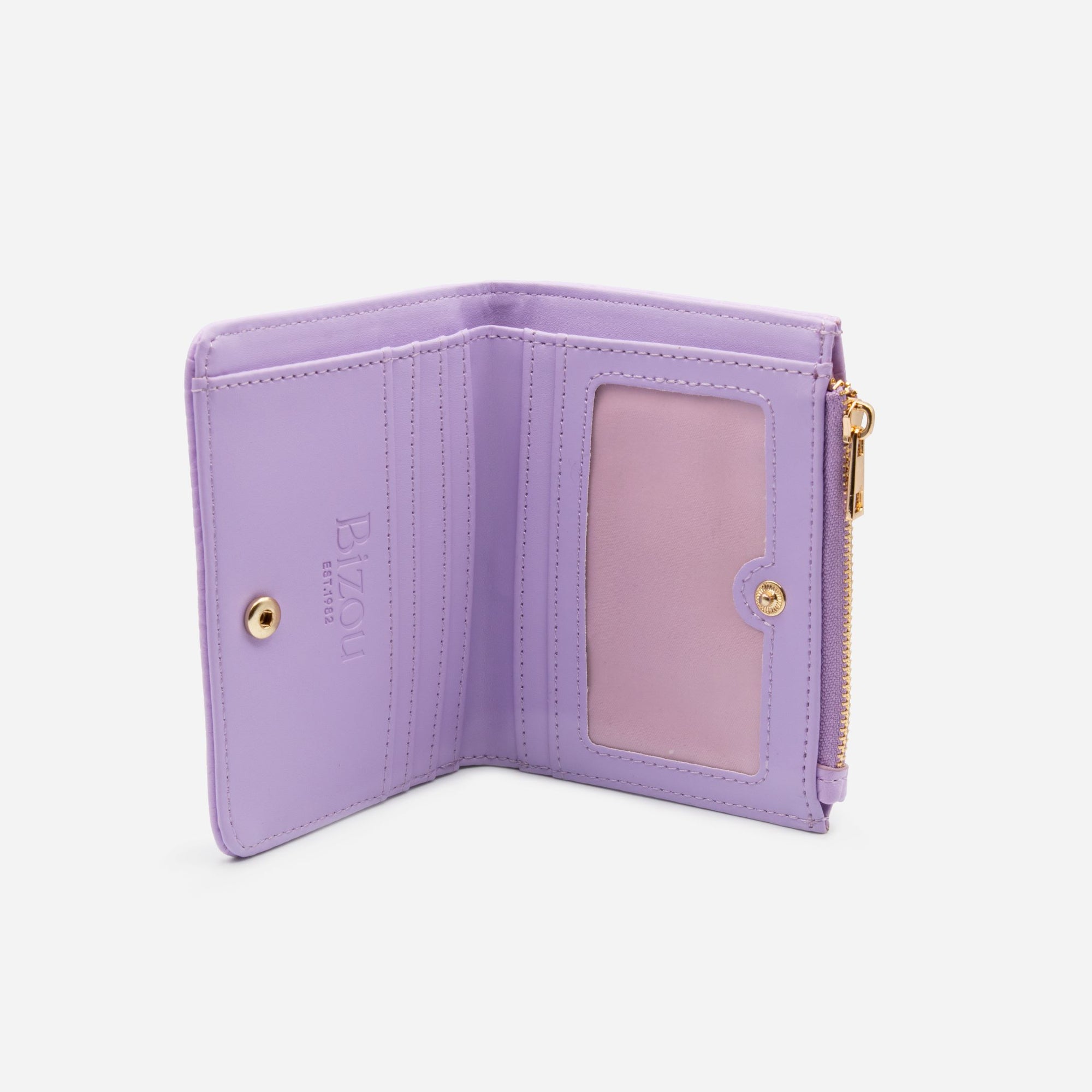 Portefeuille lilas motif peau de crocodile