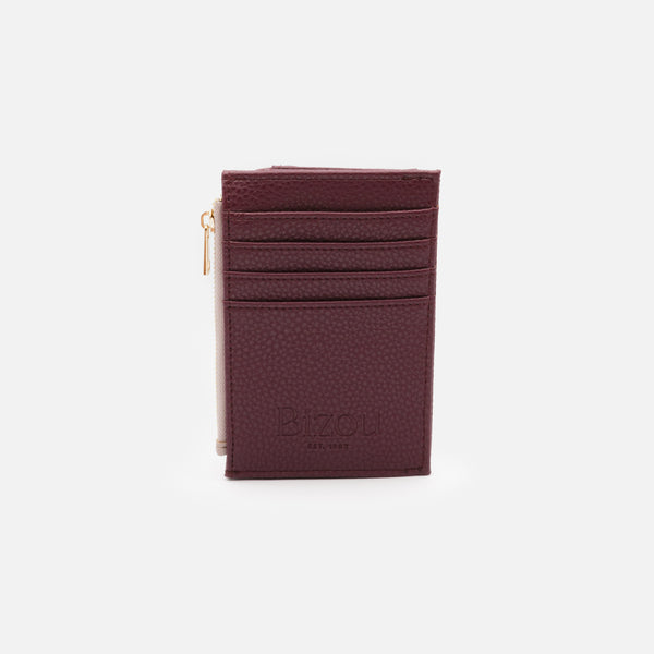 Load image into Gallery viewer, Small plum and lilac wallet with pointed flap