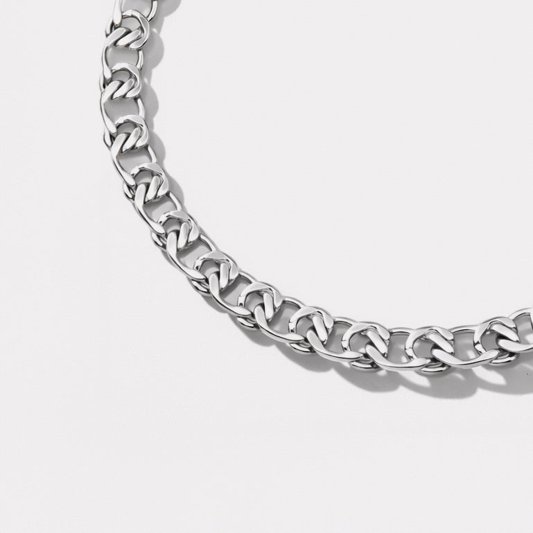 Stainless steel silver cross mesh bracelet with lobster clasp – Bizou