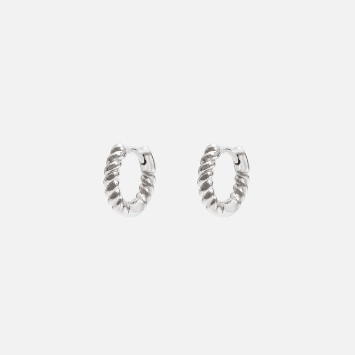 Boucles d’oreilles anneaux torsadés 10 mm en argent sterling