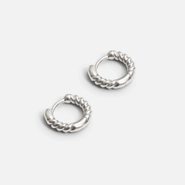 Charger l'image dans la galerie, Boucles d’oreilles anneaux torsadés 10 mm en argent sterling