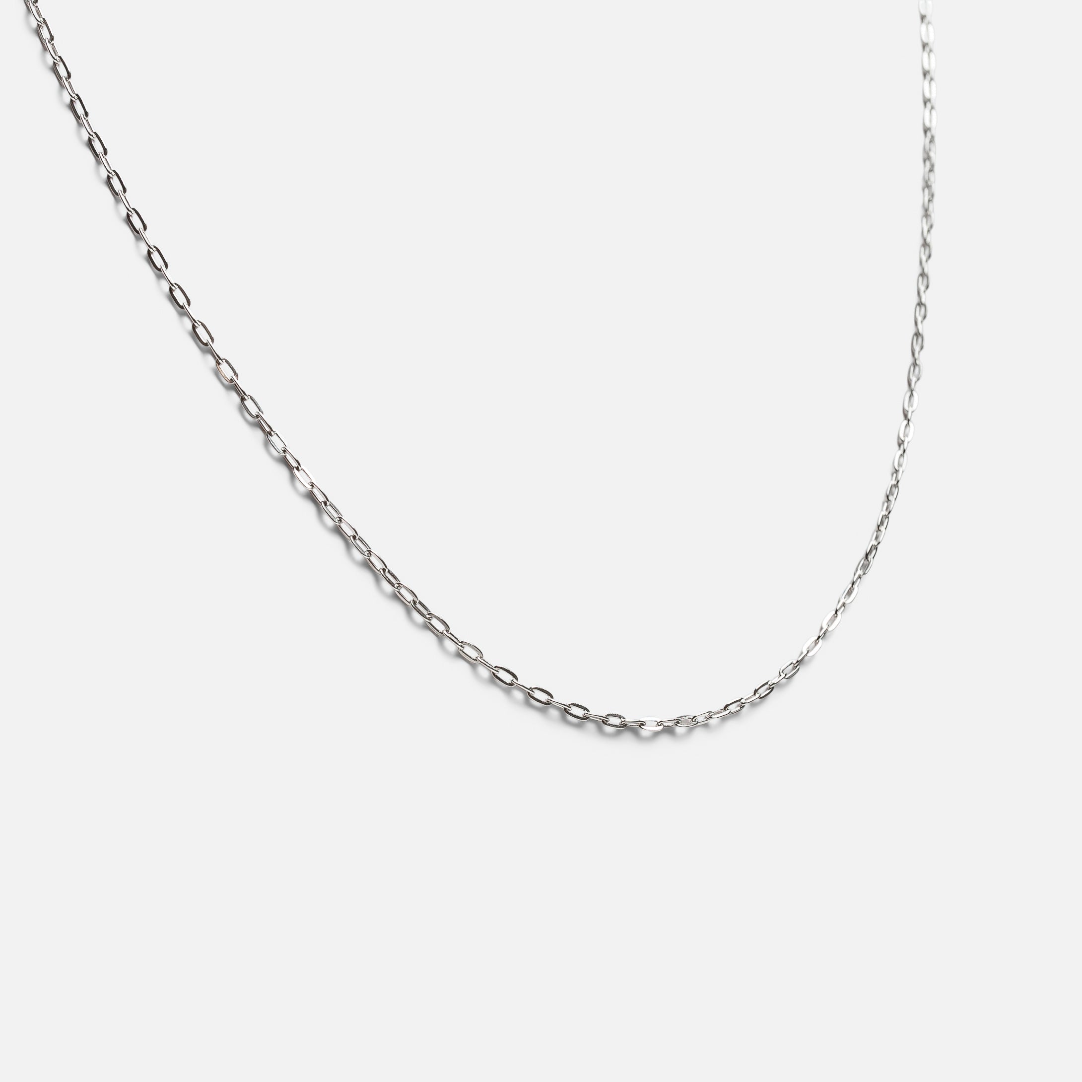 Chaîne argentée mailles trombone en argent sterling .925
