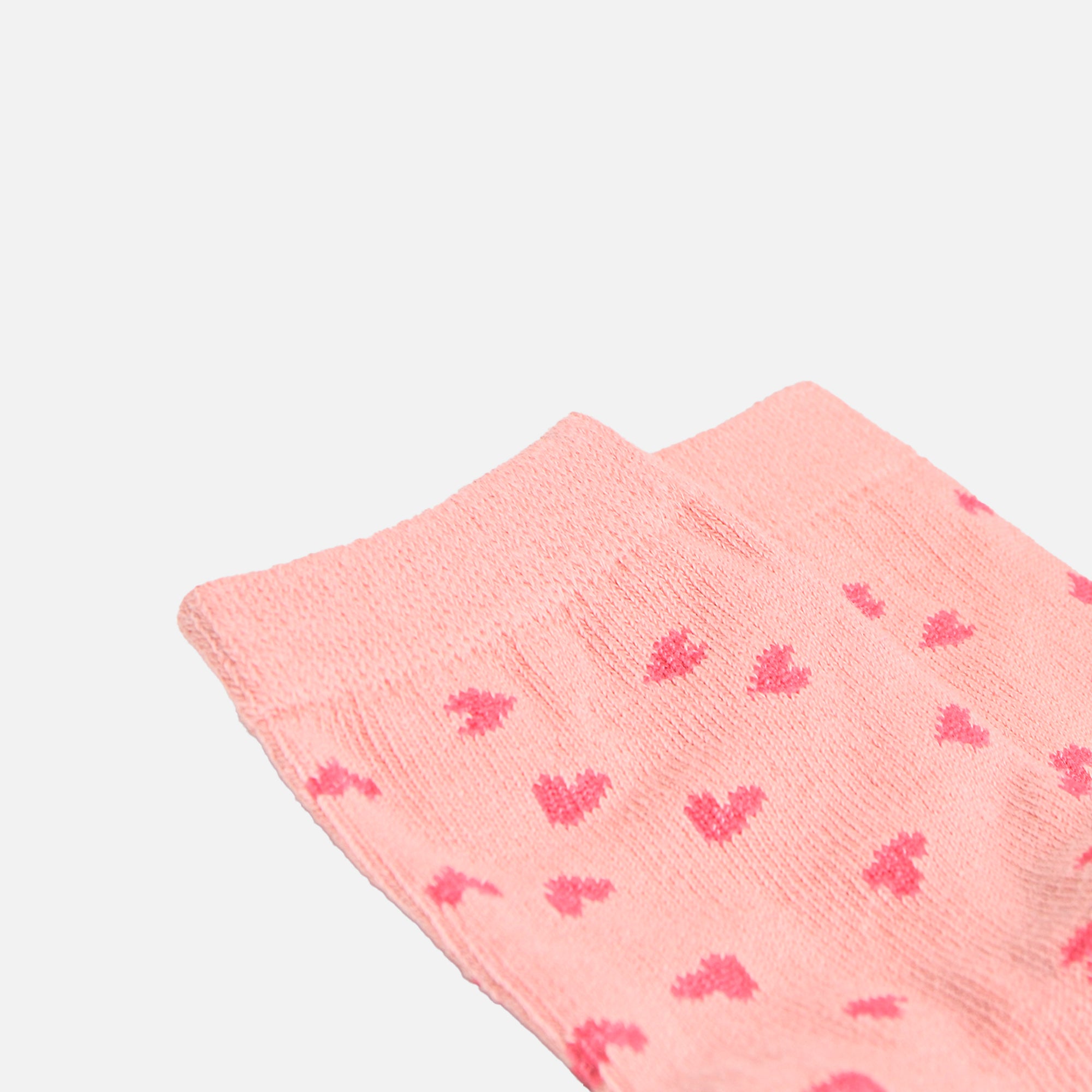 Pink socks with hearts for children