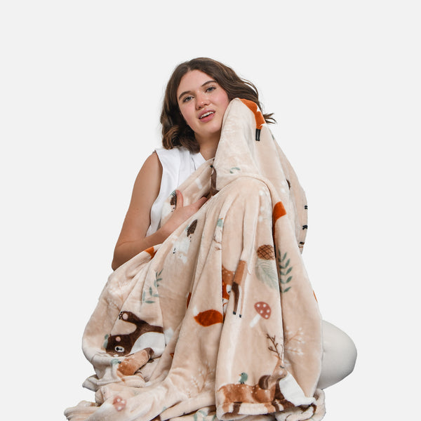 Charger l'image dans la galerie, Couverture beige avec animaux