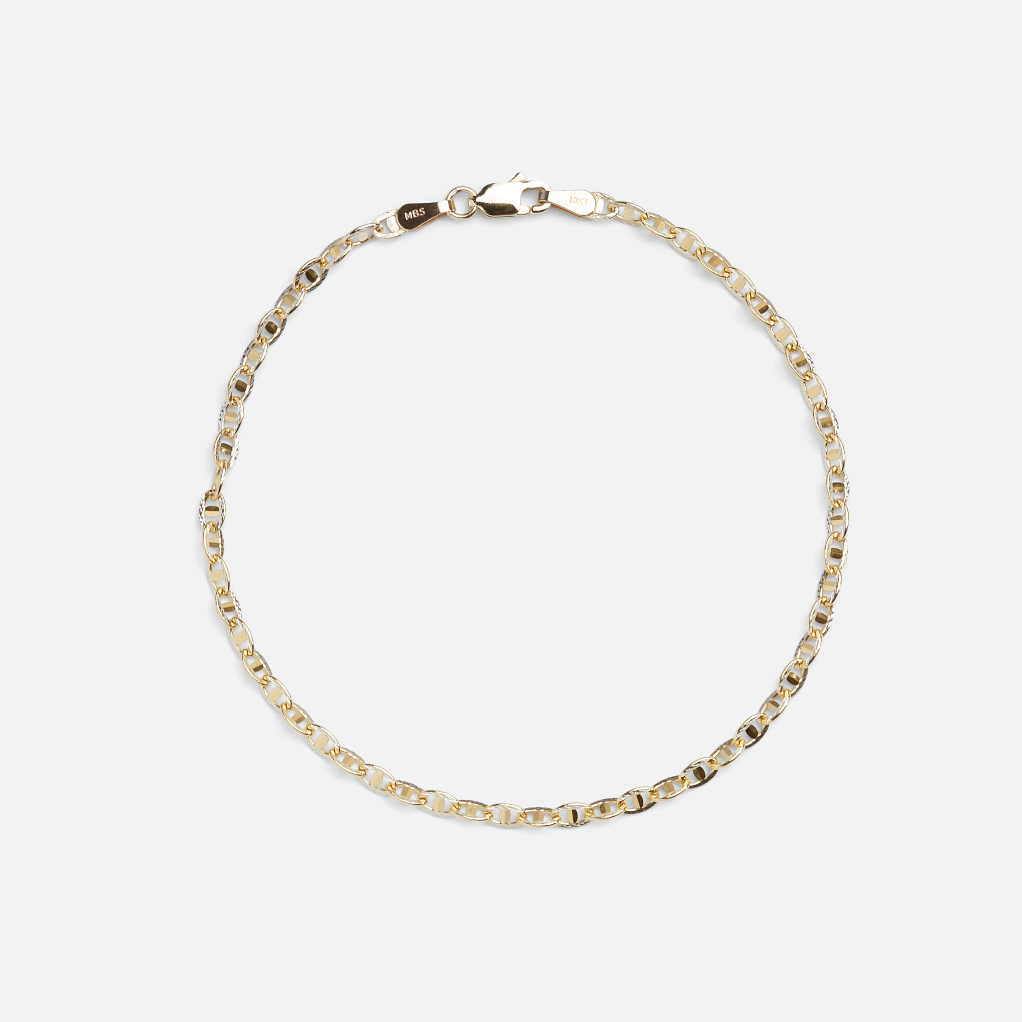 10K yellow gold navy mesh bracelet