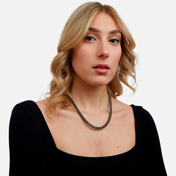 Load image into Gallery viewer, Charcoal necklace with small stones
