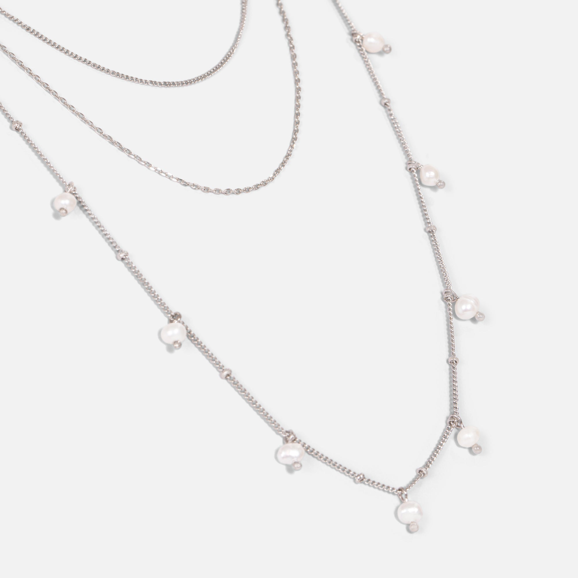Necklace with three different chains