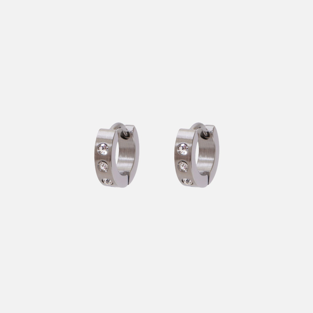 Boucles d'oreilles anneaux argent sterling avec zircons (30 mm) – Bizou