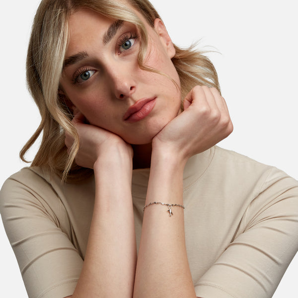 Charger l'image dans la galerie, Breloque argentée oiseau en acier inoxydable