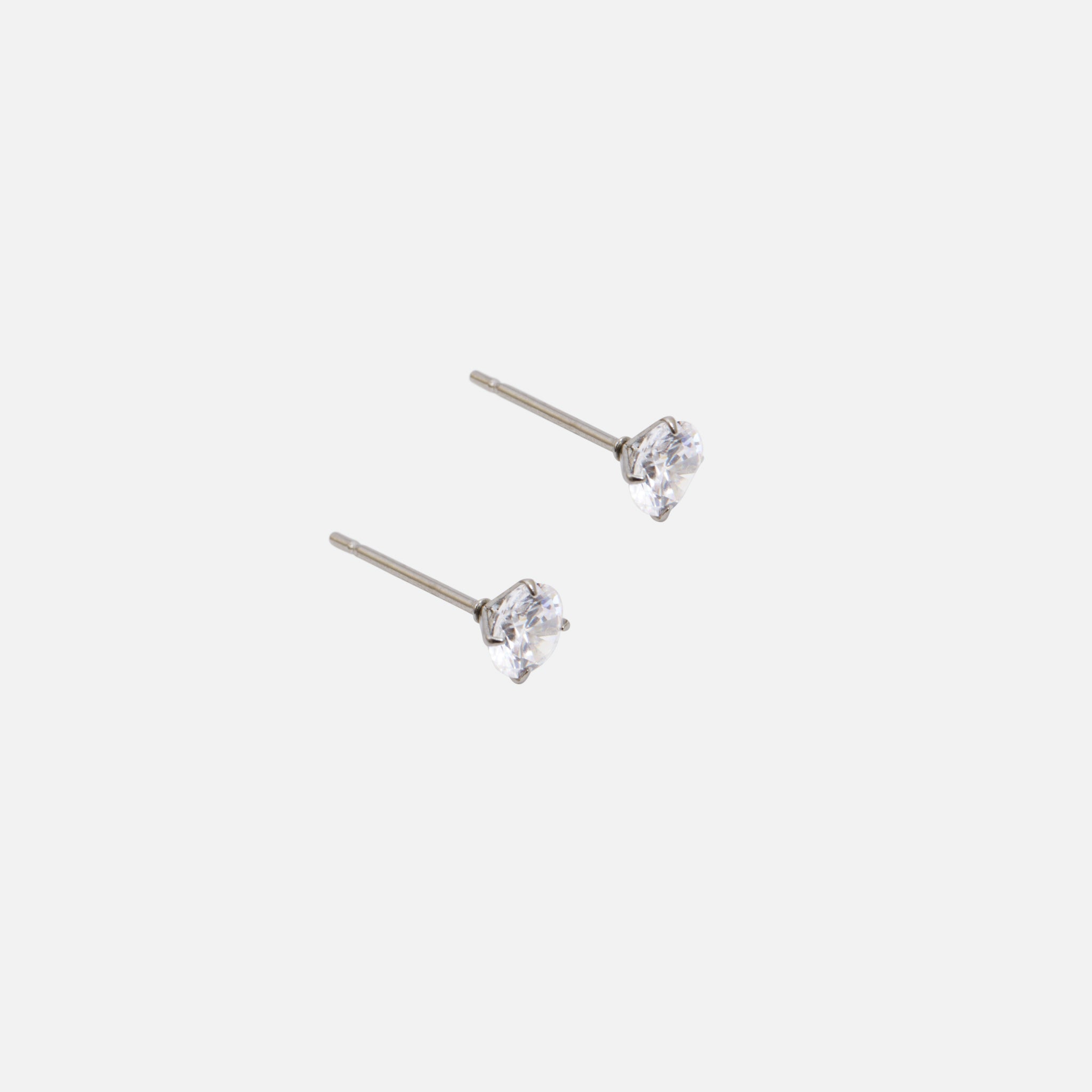 Boucles d'oreilles fixes avec zircon en acier inoxydable