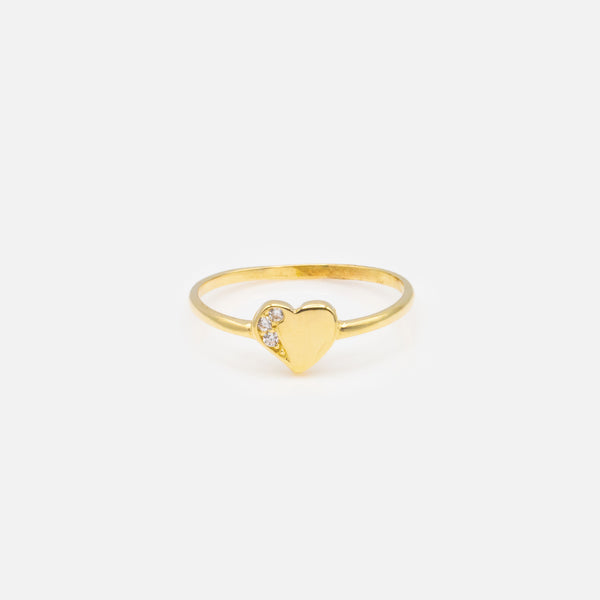 Load image into Gallery viewer, Ring with heart and small zircons in 10 carat gold
