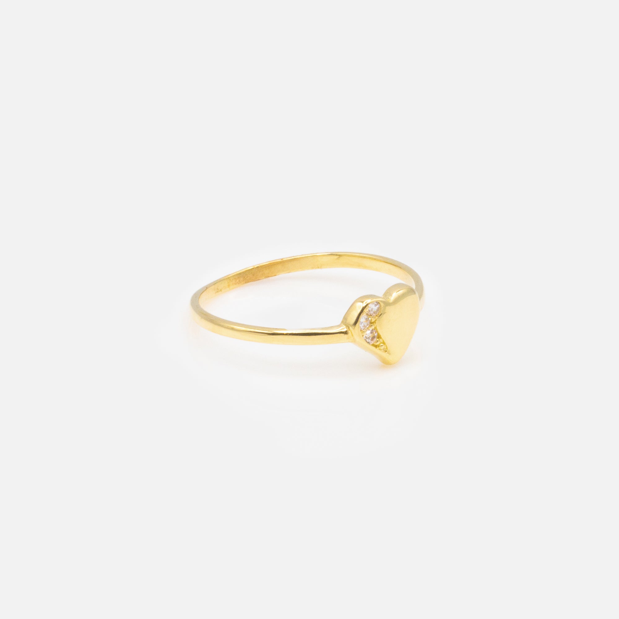 Ring with heart and small zircons in 10 carat gold