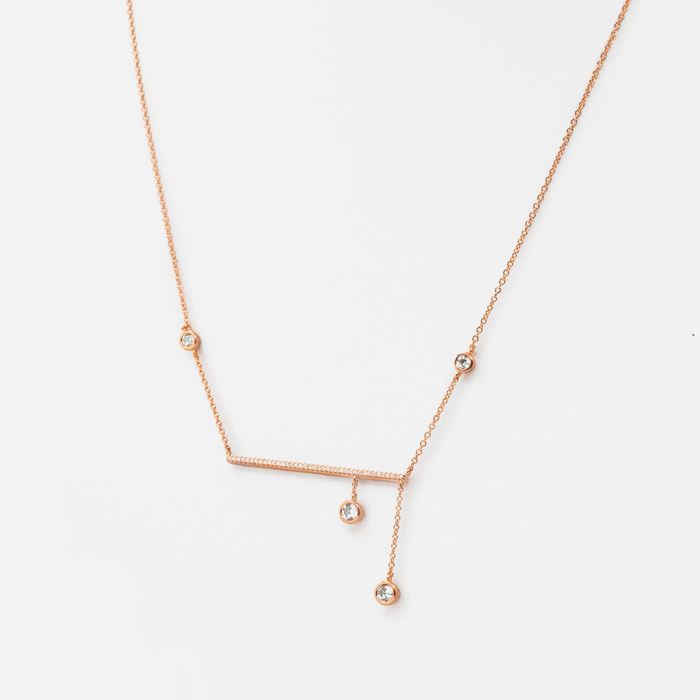 Rose gold sterling silver chain with stones