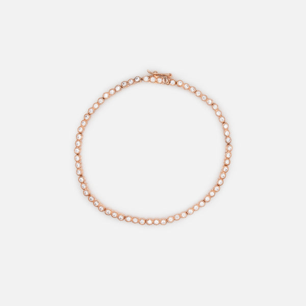 Load image into Gallery viewer, Rose gold bracelet with cubic zirconia in sterling silver .925
