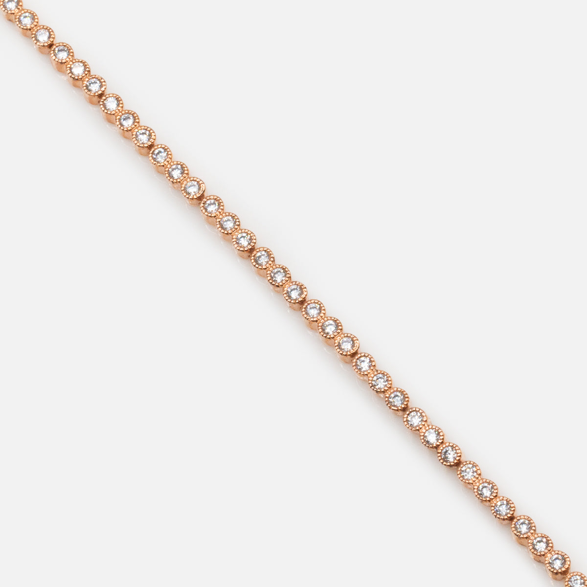 Rose gold bracelet with cubic zirconia in sterling silver .925