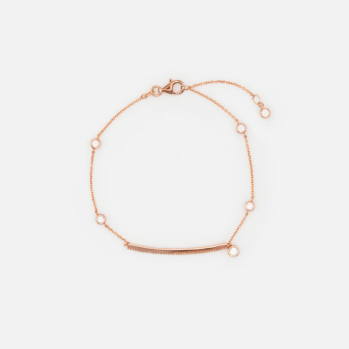 Rose gold bracelet with stones in sterling silver