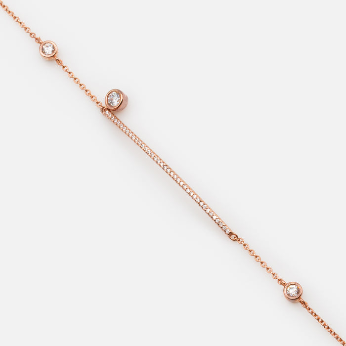 Rose gold bracelet with stones in sterling silver