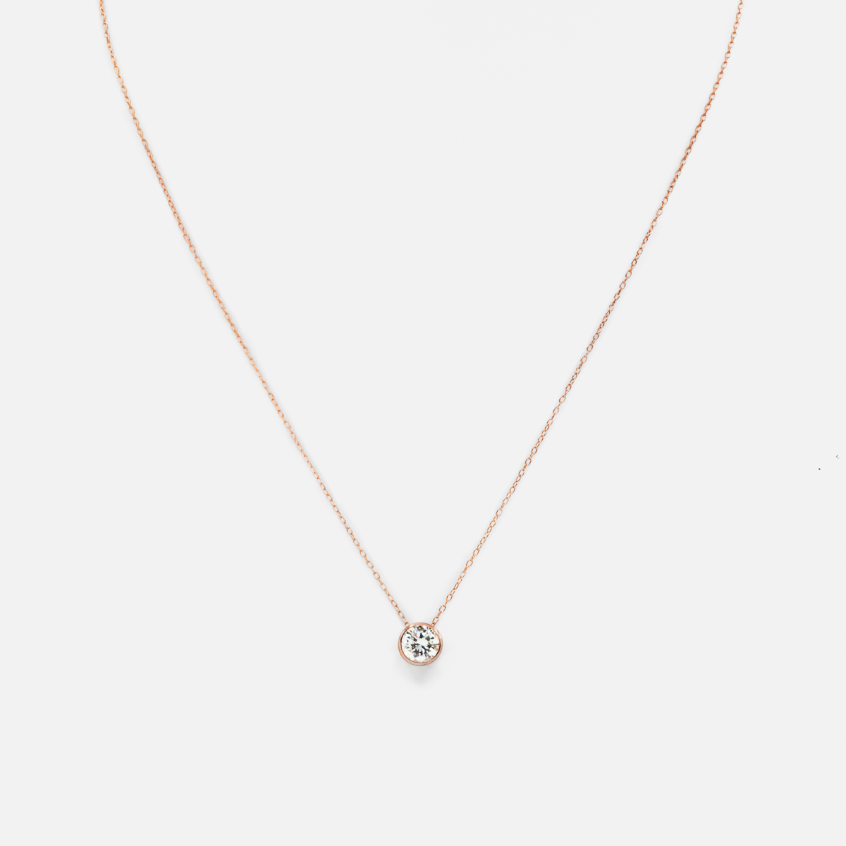 Thin rose gold chain with zircon