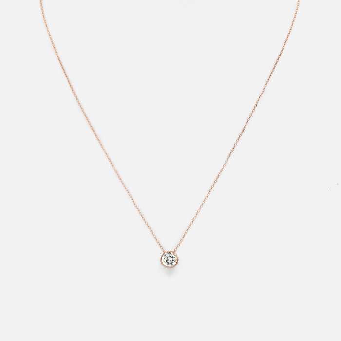 Mince chaîne rose dorée avec zircon