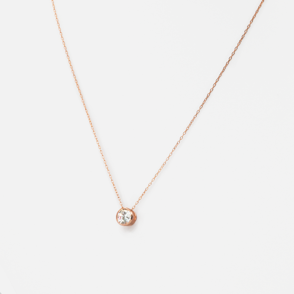 Load image into Gallery viewer, Thin rose gold chain with zircon
