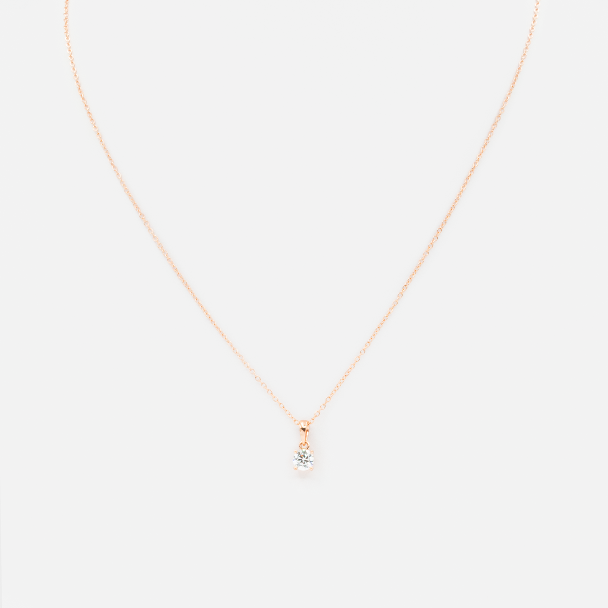 Rose gold necklace and earrings set in sterling silver