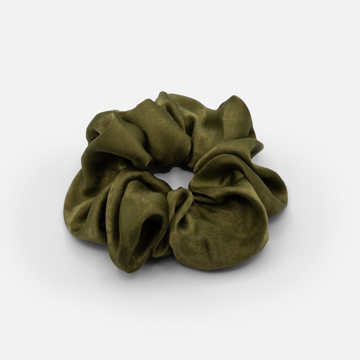 Plain green scrunchie