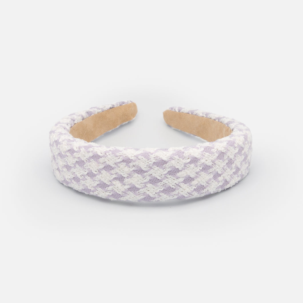 White and lilac knit headband