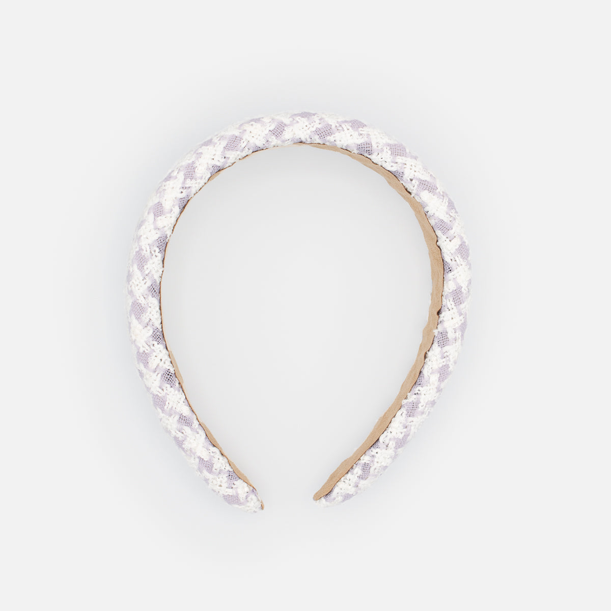 White and lilac knit headband