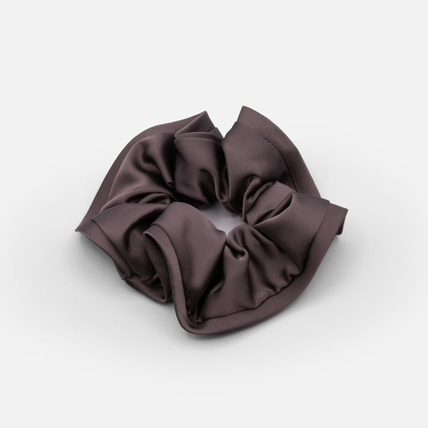 Load image into Gallery viewer, Plain grey satin scrunchie
