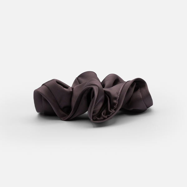 Load image into Gallery viewer, Plain grey satin scrunchie
