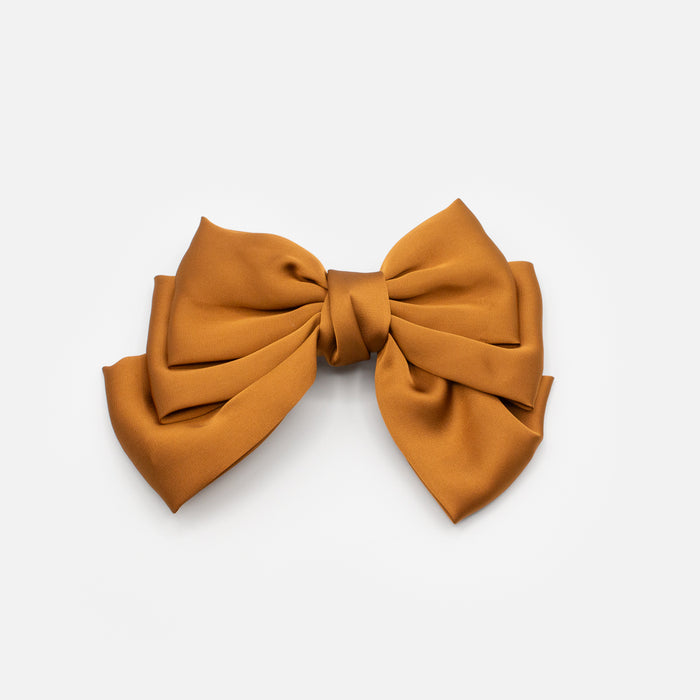 Caramel bow hair clip