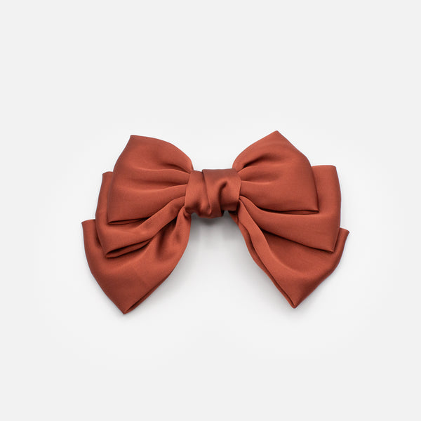 Load image into Gallery viewer, Rust bow hair clip
