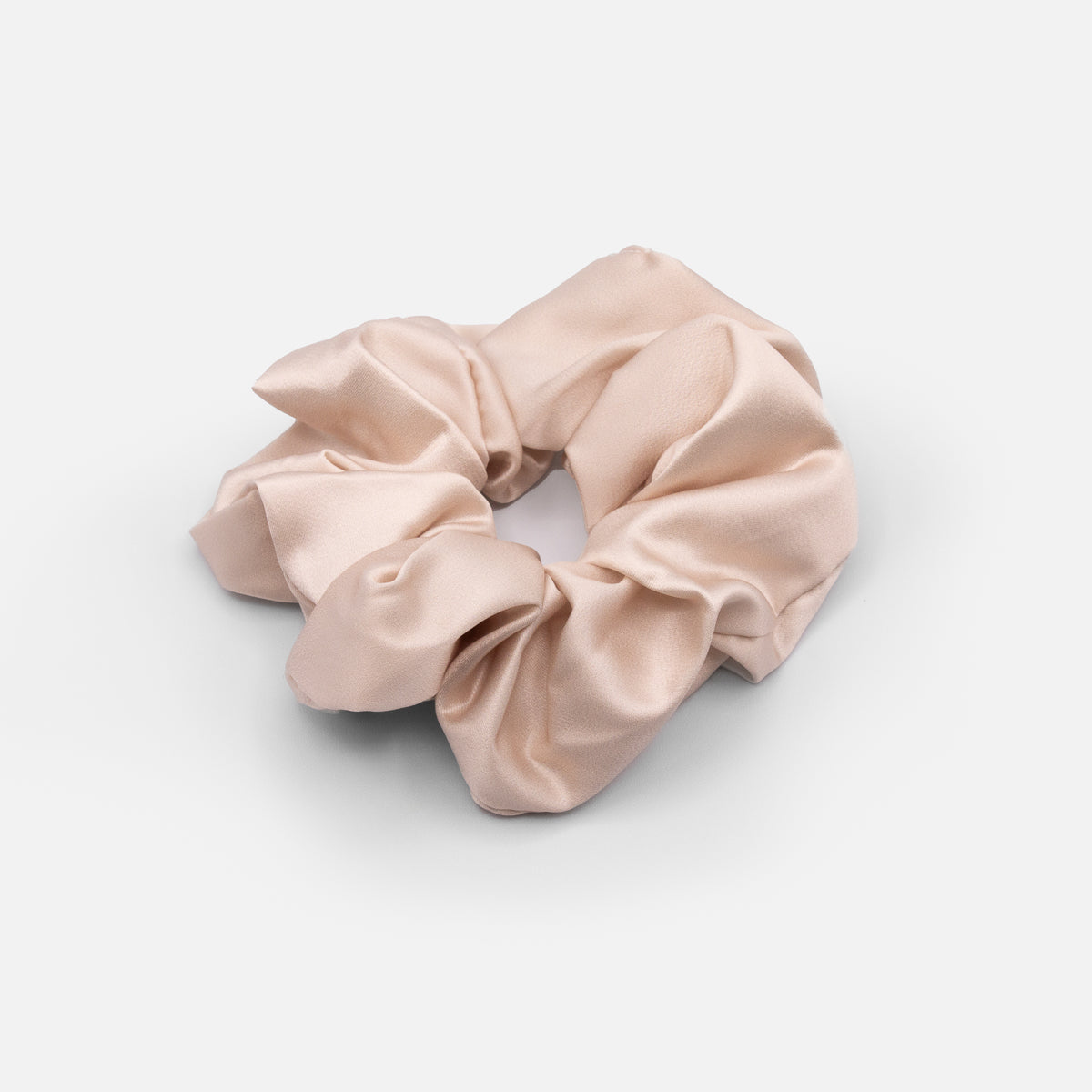 Pink satin scrunchie