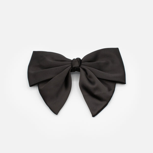 Load image into Gallery viewer, Black satin hair clip
