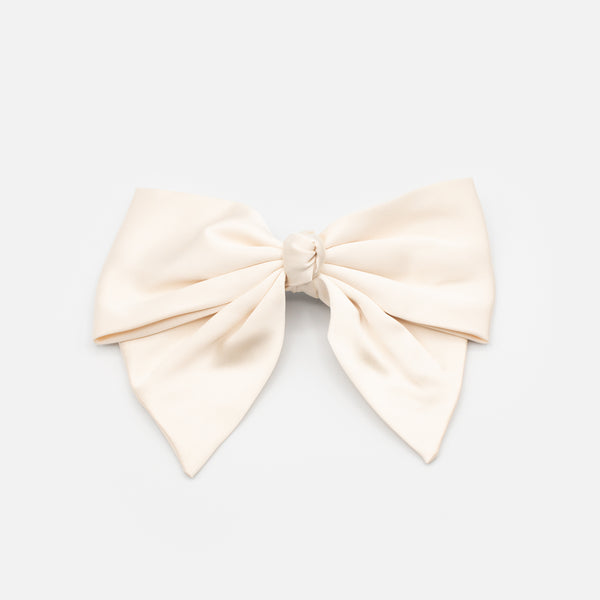 Load image into Gallery viewer, White satin hair clip
