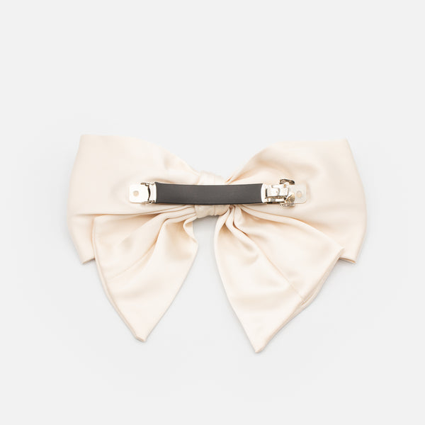 Load image into Gallery viewer, White satin hair clip
