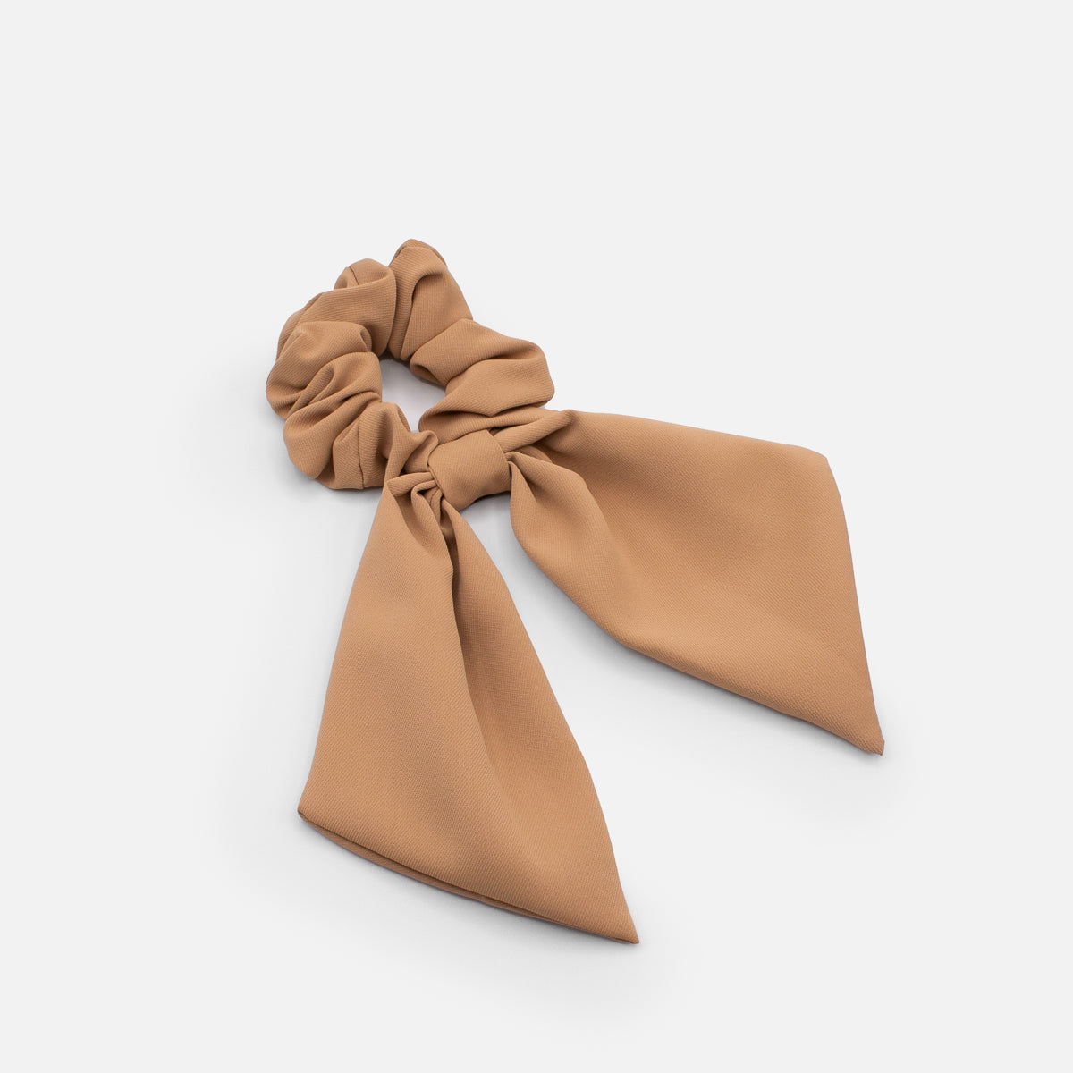 Handmade beige scrunchie with bow