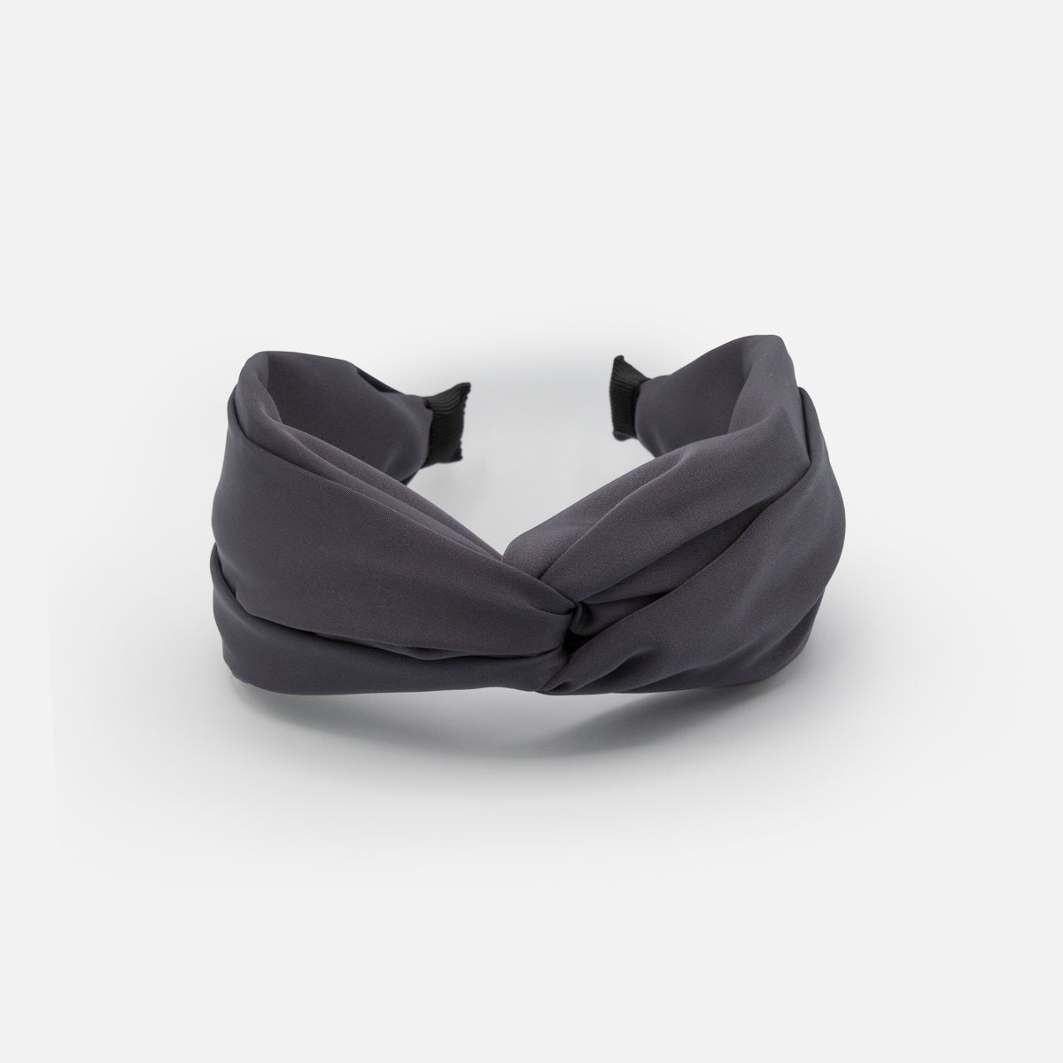 Grey headband with pleated bow