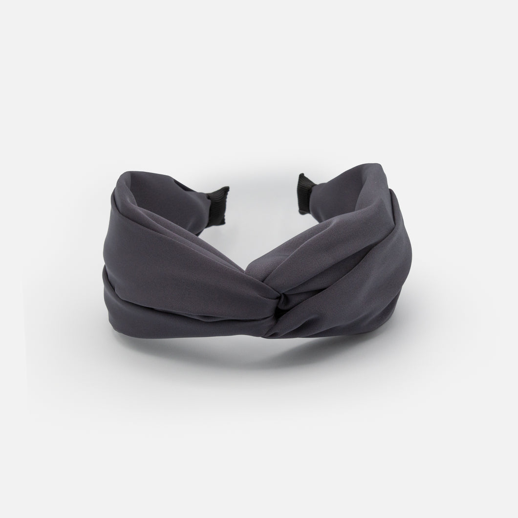 Bandeau gris avec noeud plissé